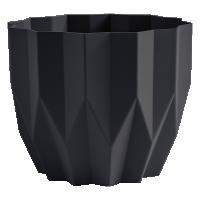 Кашпо Геометрия 0,8л антрацит с вставкой КШ-4122