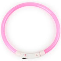 Ошейник светящийся силикон M 40-50см usb-зарядка ОС-1 фиолетовый