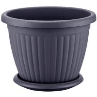Кашпо Кемер 11,5л антрацит с под. /10шт/ЭД