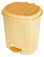 Ведро 11л для мусора Вязание педальное слоновая кость