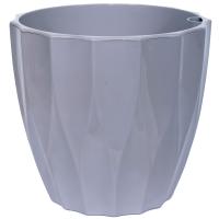 Кашпо Флюте 3л серый шелк с вставкой /12шт/ДТ 