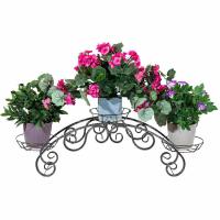 Подставка РЗДИ Дуга ажурная 3 горшка серебро