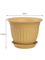 Цветочный горшок Виноград 4л кремовый с поддоном 5PL0157 