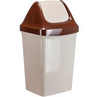 Контейнер для мусора 15л СВИНГ бежевый мрамор М2462