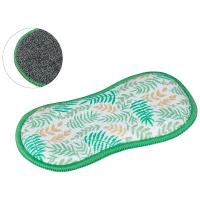 Губка-скраб д/посуды (1шт) 19*9,5см двух-я микрофибра+абразив 107842 /72шт/Рыжий Кот