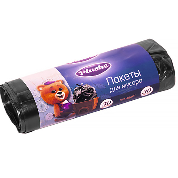 Мешки для мусора 30л (30шт) 25*56см Стандарт 6мкм