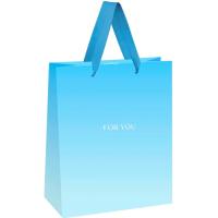 Пакет подарочный 18*23*10см "For you. Blue" фольга мат ламин MESHU /Рельеф