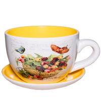 Чашка с блюдцем MC-1904030-4 желт 698653