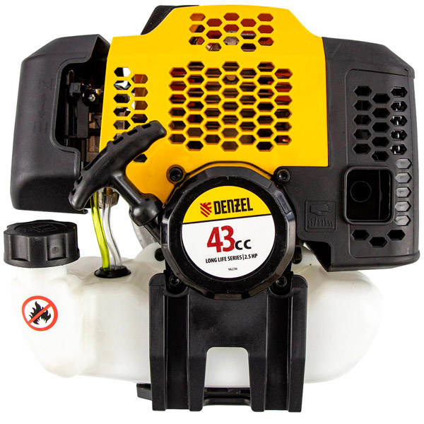 Триммер бензиновый DGT-430 43см3 неразъемная штанга, состоит из 2 частей  /Denzel