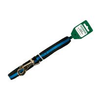 Поводок капрон 20мм*5м черный с синей полосой  DONBARON