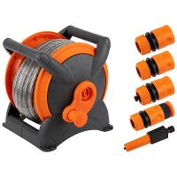 Полив Набор д/полива YP240522-1 (катушка, шланг 3сл. 15м + фитинги) 111078 /4шт/ Leonord