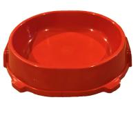 Миска пластик для кошек 0,22л нескользящая красная