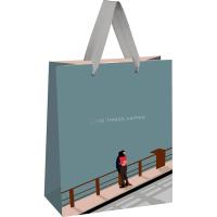 Пакет подарочный  26*32*12см "Любить-это беречь" отд. фольгой мат. ламинация MESHU/Рельеф