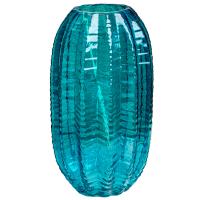 Ваза д/цветов Плиссе большая бирюза стекл. /1902-Н5 /1шт/ДК