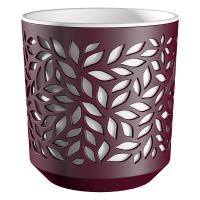 Кашпо Листья 1,25л бордовый/белый КШ-9827