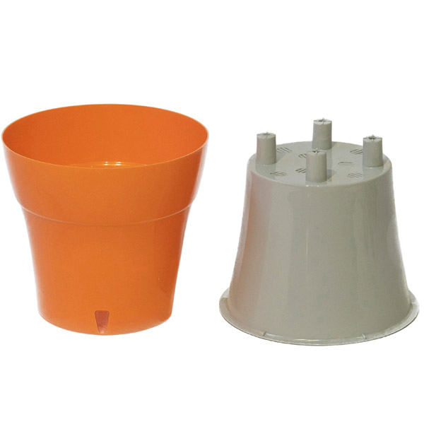 Кашпо Дали 5л персиковый с серой вставкой 