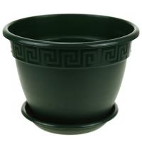 Цветочный горшок Антик 7,2л малахитовый с поддоном 5PL0366