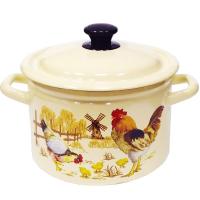 Кастрюля 6л эмаль цил борт слоновая кость Подворье 41804-182/6-У4 /4шт/Керчь  