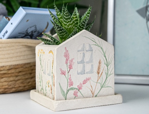 Домик Прованс роспись VipSet 0,72л слон.кость G2310-01L