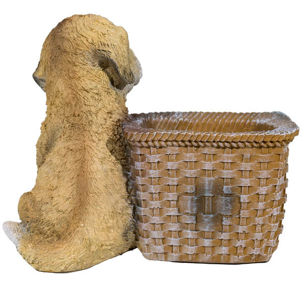 Щенок у квадратной корзины L21 W15 H18см 123173/K028
