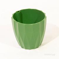 Кашпо Флюте 1,9л малахит с вставкой 