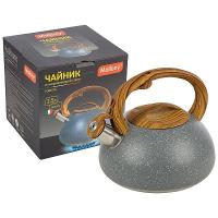 Чайник 2,5л Foresta нерж. сталь, мрамор ручка под дерево со свистком