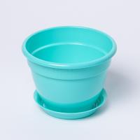 Цветочный горшок Антик 0,75л бирюзовый с поддоном 5PL0380