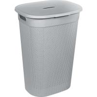 Корзина д/белья OSLO 55л с крышкой и ручками серый шторм PT1334СШ-6 /6шт/ПР