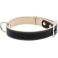 Ошейник кожа 25мм BEST двойной с подворотом 31-41см черный/10225400-07/Каскад