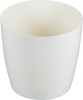 Кашпо Крокус 19см 3,5л круглое поддоном слоновая кость 07061