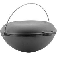 Казан татарский 12л чугунный D32 с крышкой-сковородой и дужкой 