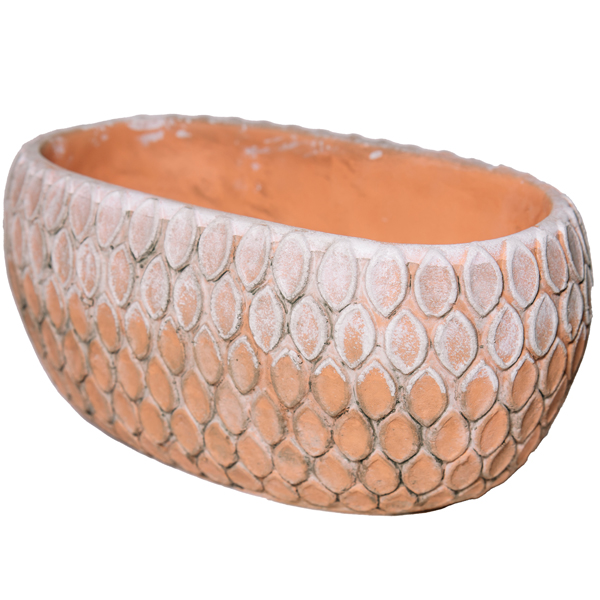 Кашпо Rustic овал 22*13;h11см бело/персик 074703