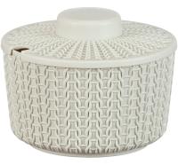 Сахарница ВЯЗАНИЕ 0,45л белый ротанг М1197 