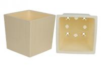 Кашпо Квадро 6,6л ванильный с вставкой 20*20см