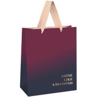 Пакет подарочный 18*23*10см "Duotone. Wine Gradient" отд.фольг, мат. лам. MESHU/Рельеф