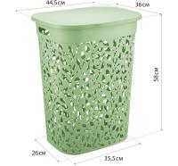 Корзина д/белья 55л ФЛОРА мята М2621 /5шт/М-пласт