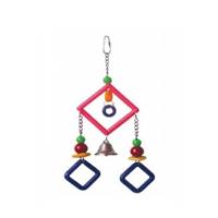 Жердочка для птиц с зеркалом и бусинами 