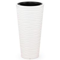 Кашпо Оазис 25л белый со вставкой/М8075