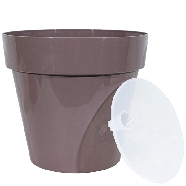 Кашпо Порто 15л мокко с дренаж. вставкой /5шт/ДТ 