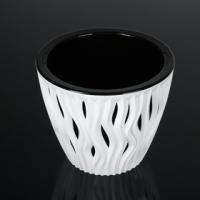 Кашпо Вдохновение 3л белый/черный КШ-5418