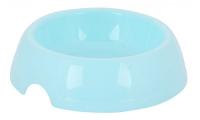 Миска одинарная пластик 0,2л Мур мяу голубая
