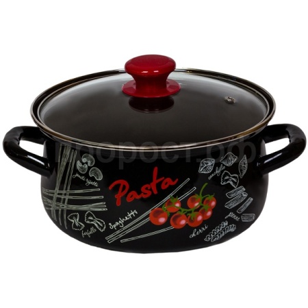 Кастрюля 3л эмаль сфер черный Болоньезе 61915-123/4.02-У4 /4шт/Керчь   