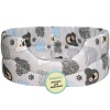 Лежанка овальная стеганая поролоновая хлопок Серые Мишки 42*34*18см/DONBARON