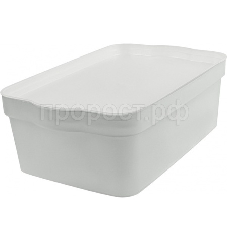 Ящик д/хранения 6л Keeplex с крышкой серое перышко LA5124 /10шт/ПР