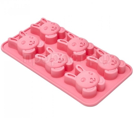 Форма для выпечки кексов ЗАЙЦЫ силикон 26*14,3*3,2см КТ-S-350