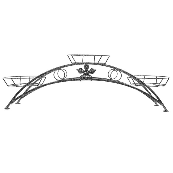 Подставка РЗДИ Дуга цветок 3 горшка серебро