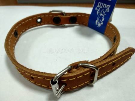 Ошейник кожа 17мм 1слойный безразмерный 37-40см/40526
