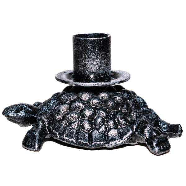 ДЕКОР Подсвечник Черепаха антик серебро РЗДИ/1шт