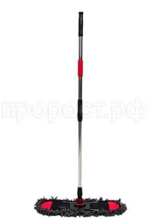 Швабра д/пола Лапша с насадкой из микрофибры черная телескоп. ручка ТВ-050 /40шт/ АкваМаг