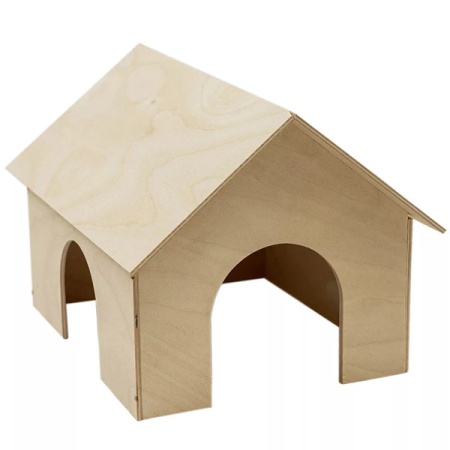 Игрушка для грызунов Домик деревянный для морской свинки простой 25*30*25см/8502